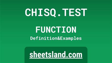 CHISQ.TEST Tutorials